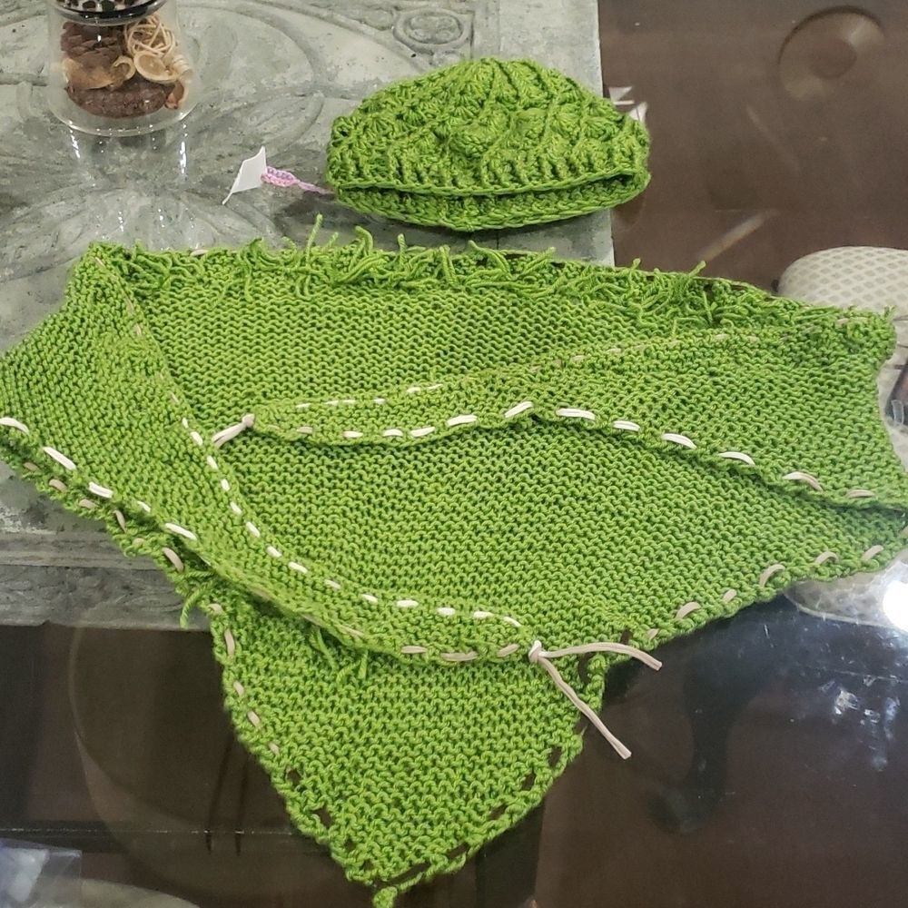 hand Made Wool Scarf and Beanie Set